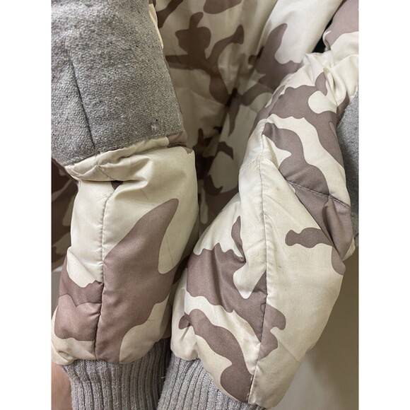 MONCLER BEAUMONT VERMONT WOOL CAMOUFLAGE DOWN JACKET OFF WHITE GREY Used - Picture 9 of 16